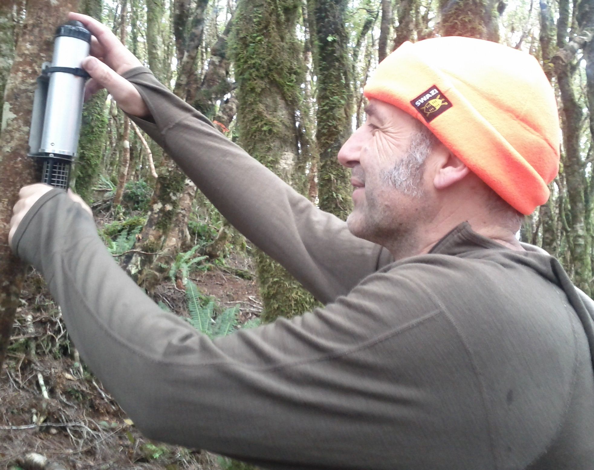 Changing the sound card on a kiwi recorder in the Rimutaka Forest Park